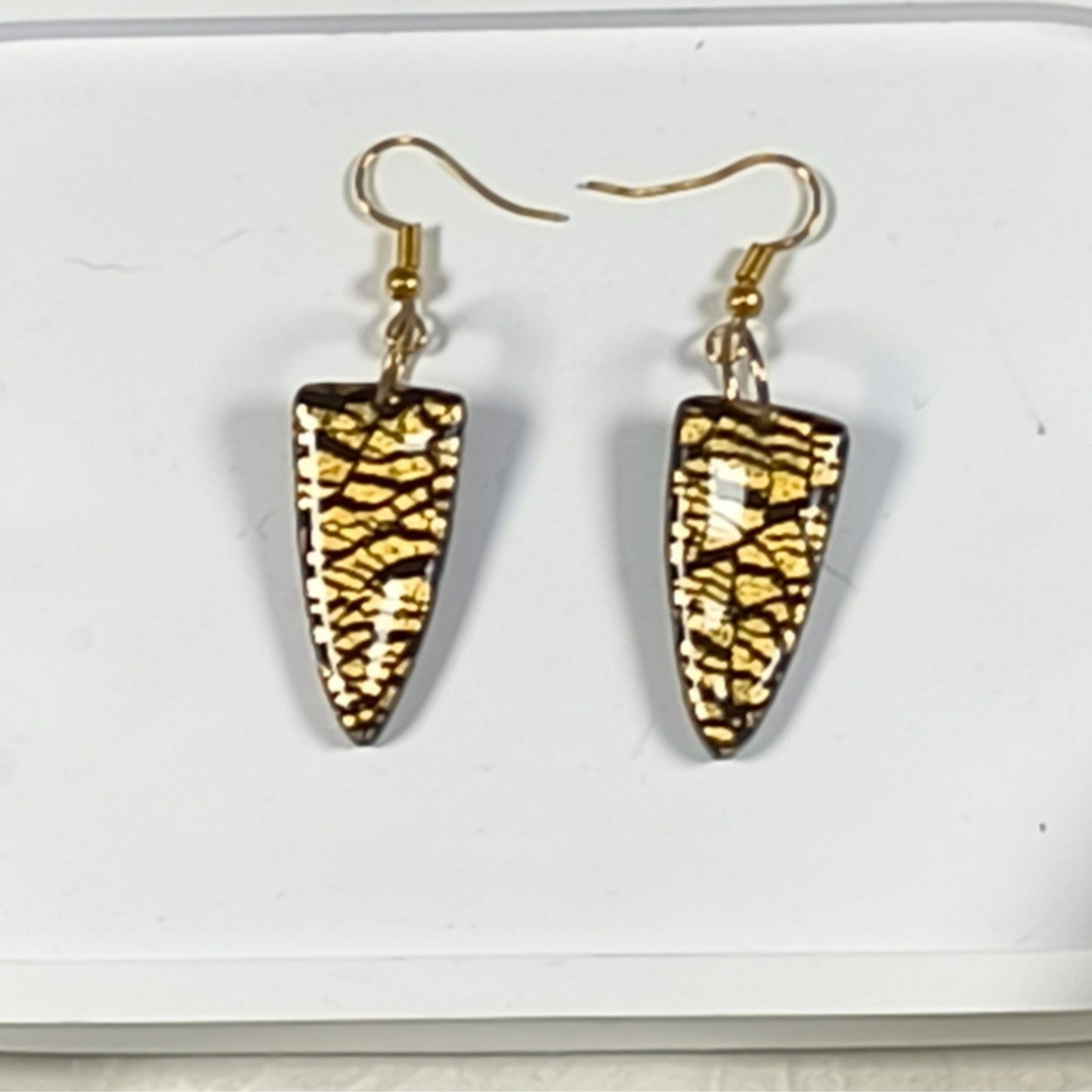 Black & Gold Statement Earrings – Elegant Handmade Jewelry