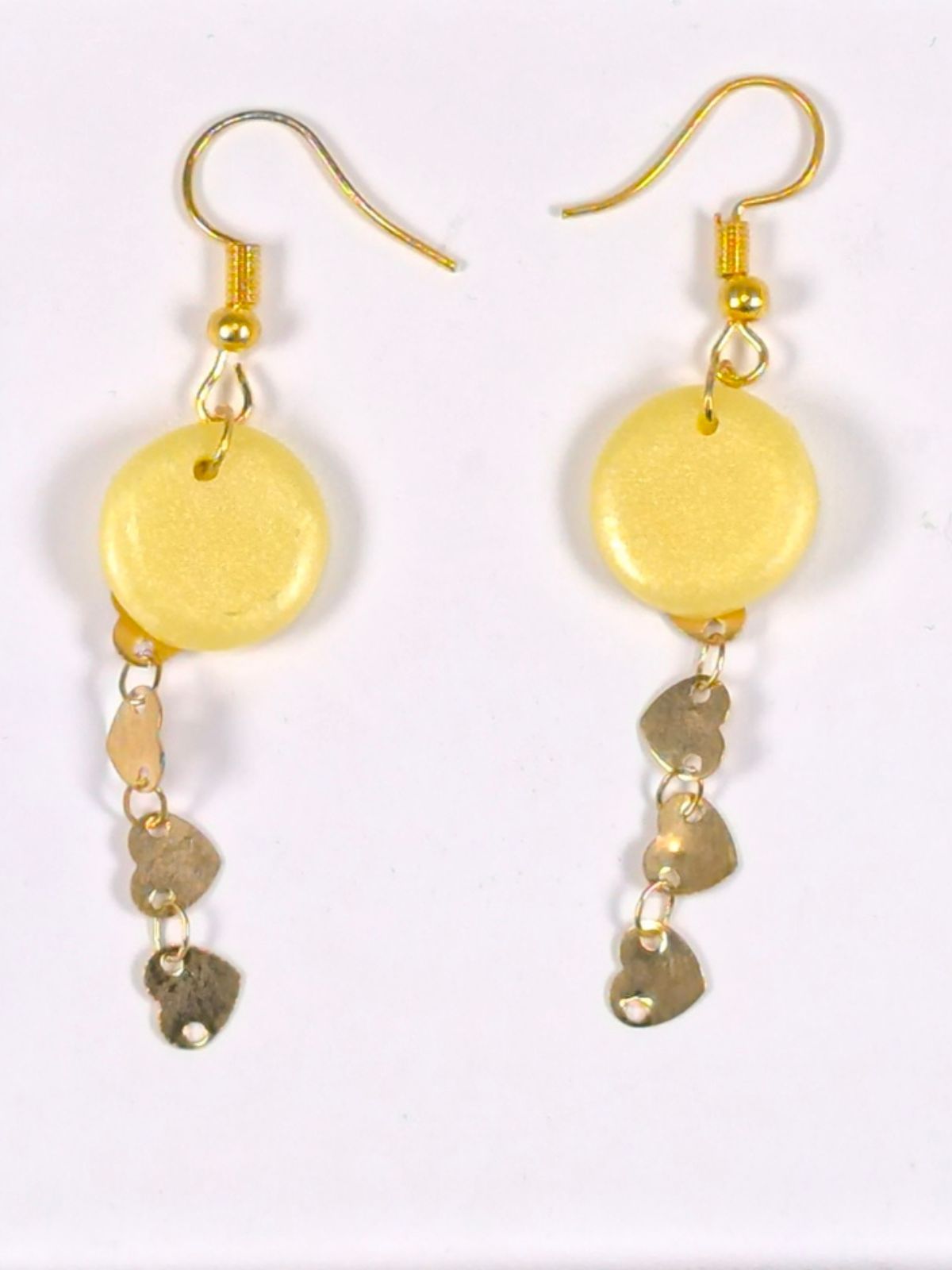 Faux citrine polymer clay dangle and drop earrings