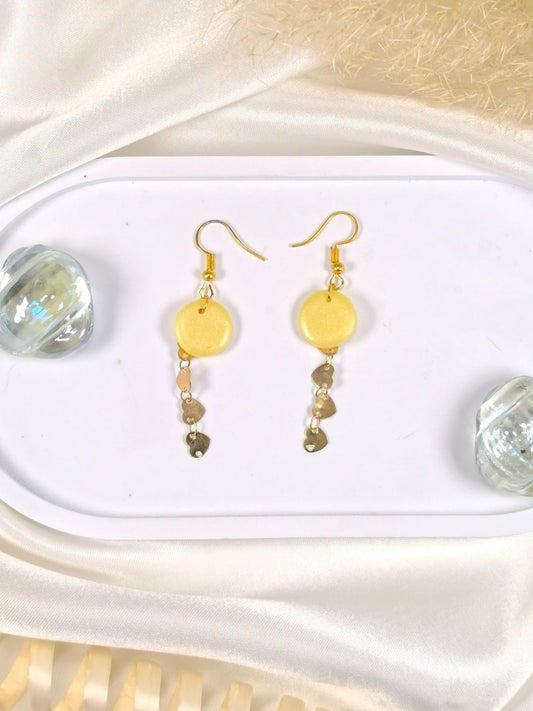 Faux citrine polymer clay dangle and drop earrings