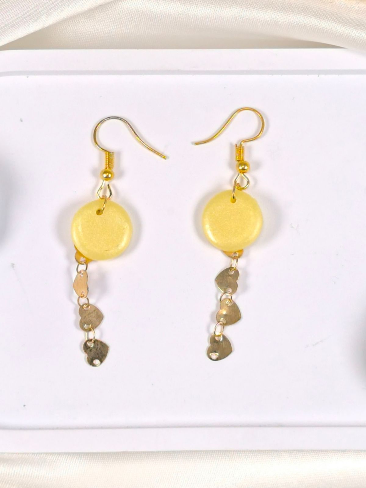 Faux citrine polymer clay dangle and drop earrings