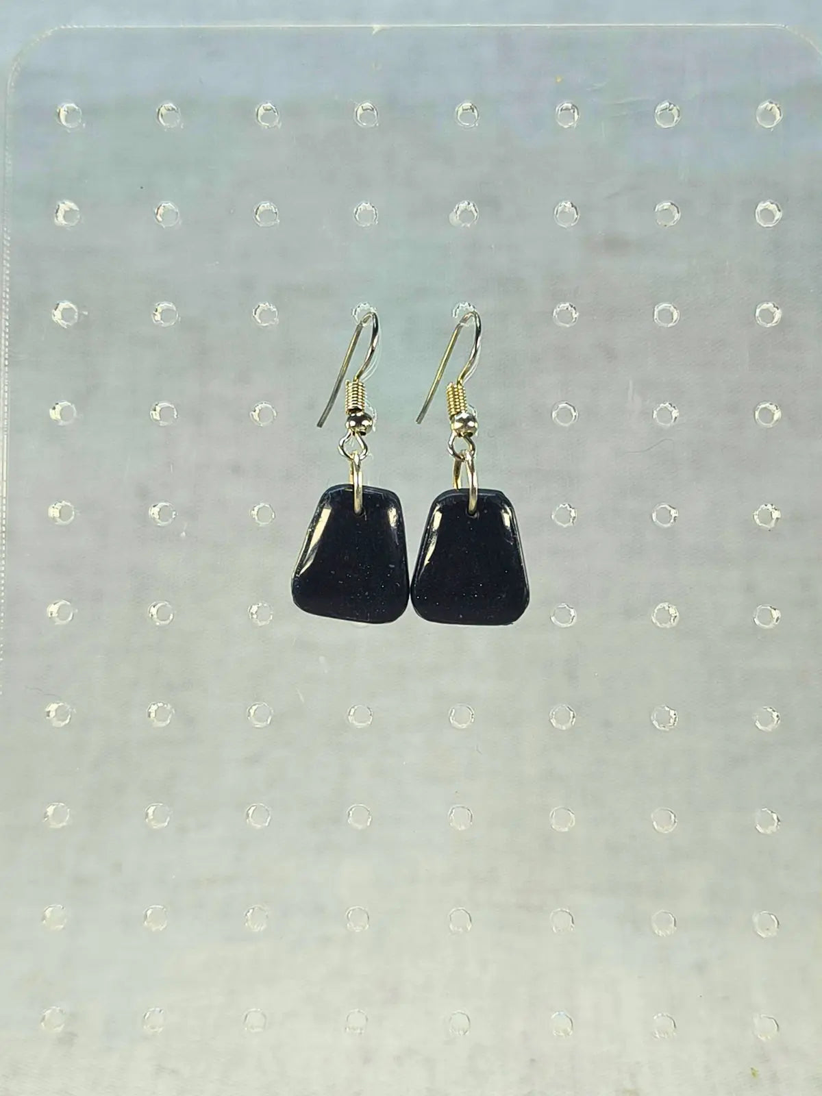 Galaxy Green Mini Earrings – Lightweight Handmade Polymer Clay Dangle Earrings with Shimmer Finish