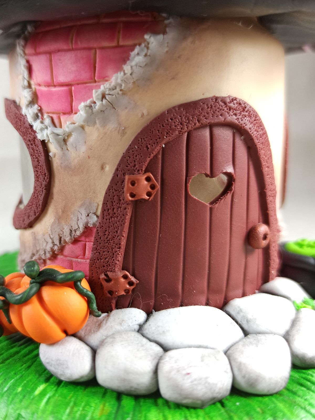 Witch house with pumpkin and cauldron night light