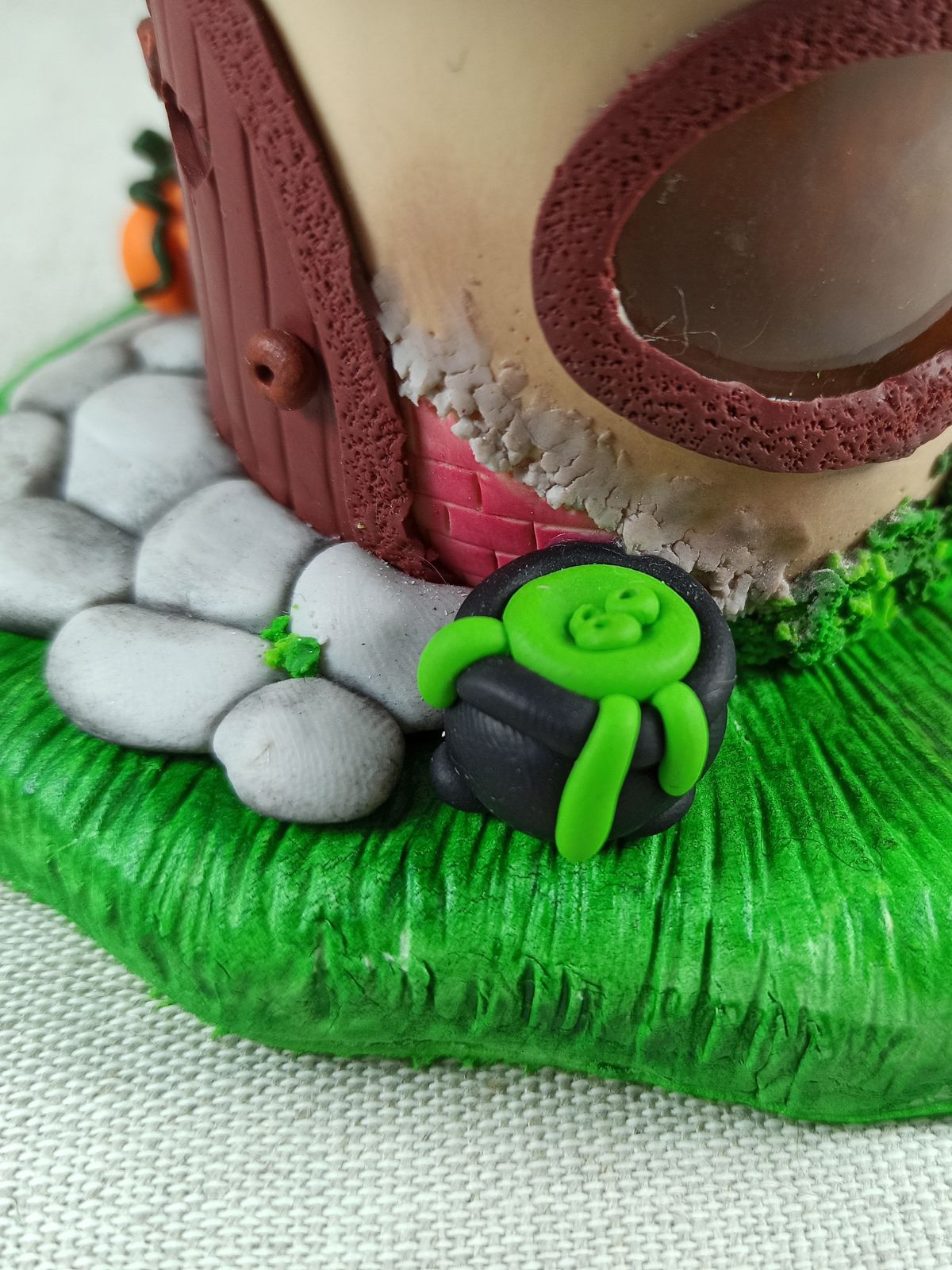 Witch house with pumpkin and cauldron night light