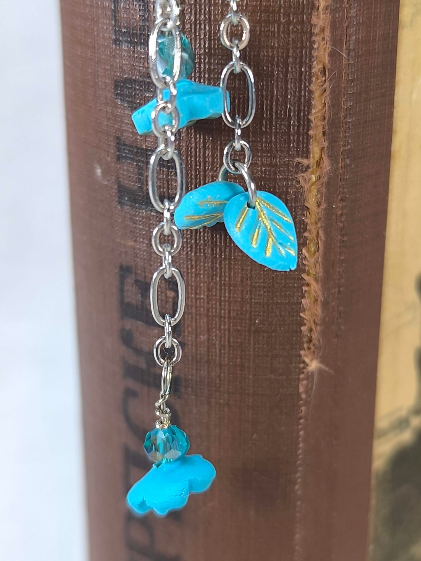 Whimsical Door Bookmark – Handmade Polymer Clay Bookmark with Turquoise Details